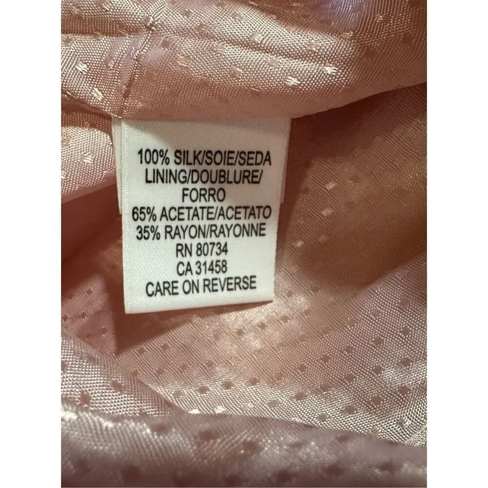 BCBGMaxazria 100% Silk Pink Multicolored A-line Pencil Skirt‎ Sz 6 NEW